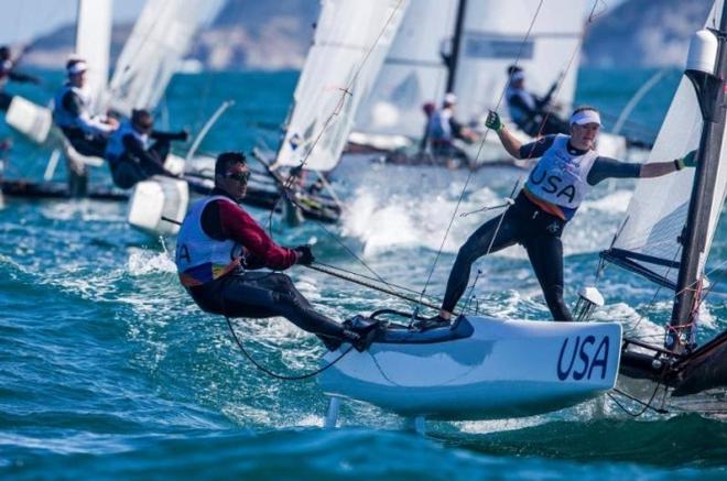 Bora and crew Louisa Chafee were successful in securing a spot on the 2016 US Olympic Sailing Team © Sailing Energy / World Sailing